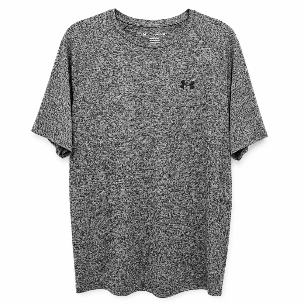 Under Armour Mens The Tech Tee Gray Space Dye Heather Short Sleeve Shirt XL